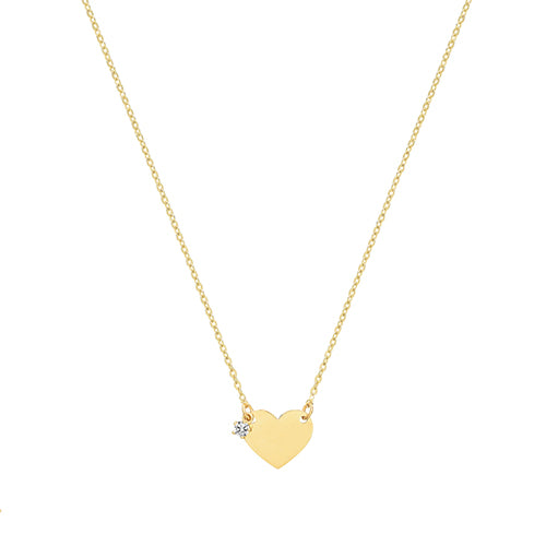 9ct Yellow Gold Cz Pendant with Chain - E Bixby Jewellers