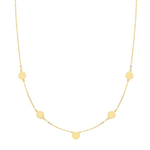 9ct Yellow Gold Ladies Disc Necklet - E Bixby Jewellers