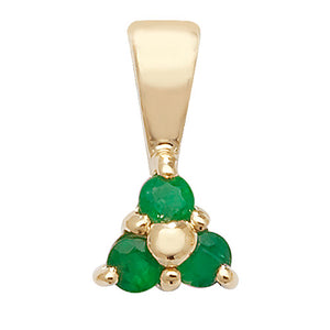 9ct Yellow Gold Emerald 3 Stone Pendant - E Bixby Jewellers