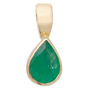 9ct Yellow Gold Emerald Rubover Pendant - E Bixby Jewellers