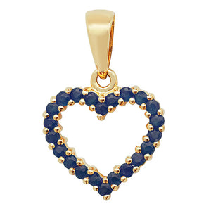 9ct Yellow Gold Sapphire Heart Pendant - E Bixby Jewellers