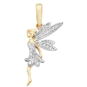 9ct Yellow Gold Stone Set Tinkerbell Charm/Pendant - E Bixby Jewellers