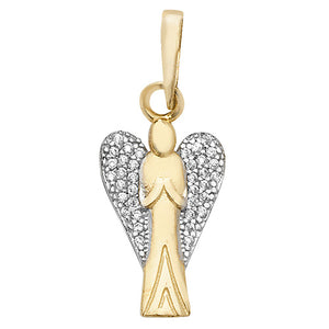 9ct Yellow Gold Stone Set Angel Charm/Pendant - E Bixby Jewellers