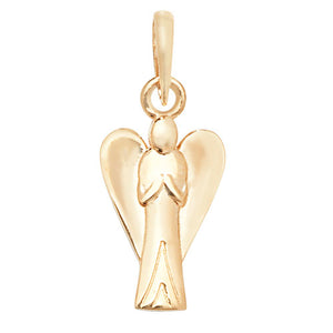 9ct Yellow Gold Plain Angel Charm/Pendant - E Bixby Jewellers