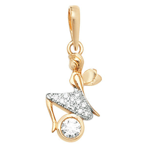 9ct Yellow Gold Stone Set Tinkerbell Charm/Pendant - E Bixby Jewellers