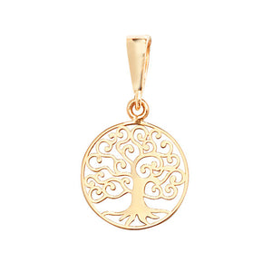 9ct Yellow Gold Plain Tree of Life Pendant - E Bixby Jewellers