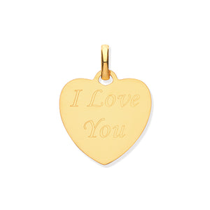 9ct Yellow Gold I Love You Pendant - E Bixby Jewellers