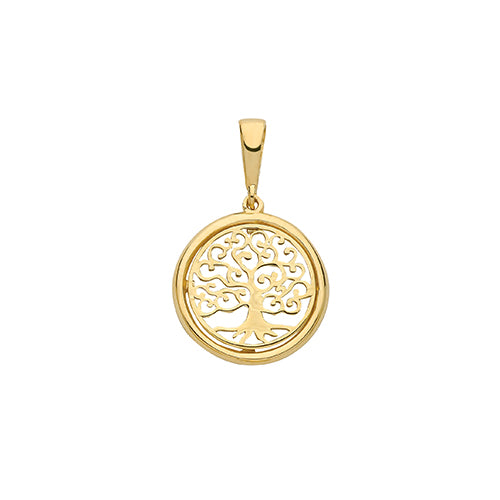 9ct Yellow Gold Plain Tree of Life Pendant - E Bixby Jewellers