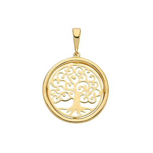 9ct Yellow Gold Plain Tree of Life Pendant - E Bixby Jewellers