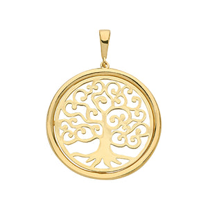 9ct Yellow Gold Plain Tree of Life Pendant - E Bixby Jewellers