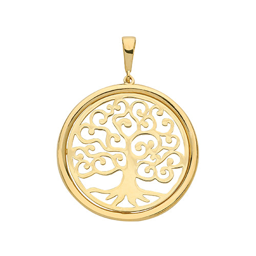 9ct Yellow Gold Plain Tree of Life Pendant - E Bixby Jewellers