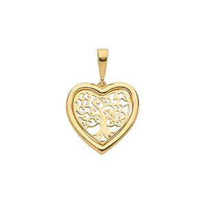 9ct Yellow Gold Heart Shape Tree of Life Pendant - E Bixby Jewellers