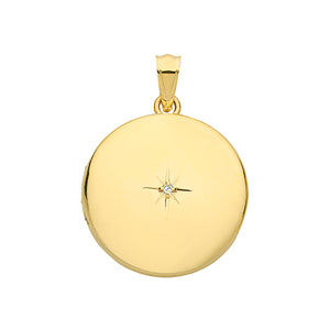 9ct Yellow Gold Round Diamond Set Locket - E Bixby Jewellers