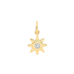 9ct Yellow Gold Star Stone Set Charm/Pendant - E Bixby Jewellers