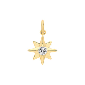 9ct Yellow Gold Star Stone Set Charm/Pendant - E Bixby Jewellers