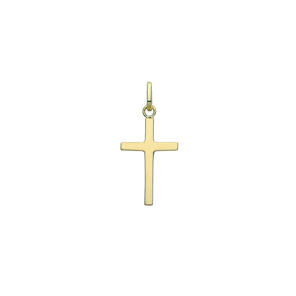 9ct Yellow Gold Semi Solid Cross - E Bixby Jewellers