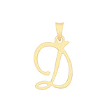 9ct Yellow Gold Script Initial Pendant - E Bixby Jewellers