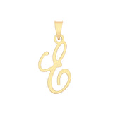 9ct Yellow Gold Script Initial Pendant - E Bixby Jewellers