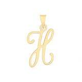 9ct Yellow Gold Script Initial Pendant - E Bixby Jewellers