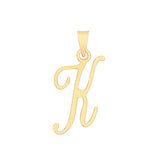 9ct Yellow Gold Script Initial Pendant - E Bixby Jewellers