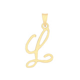 9ct Yellow Gold Script Initial Pendant - E Bixby Jewellers