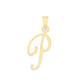 9ct Yellow Gold Script Initial Pendant - E Bixby Jewellers