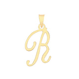 9ct Yellow Gold Script Initial Pendant - E Bixby Jewellers