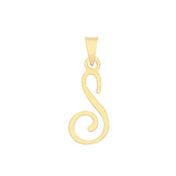 9ct Yellow Gold Script Initial Pendant - E Bixby Jewellers