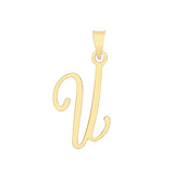 9ct Yellow Gold Script Initial Pendant - E Bixby Jewellers