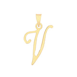 9ct Yellow Gold Script Initial Pendant - E Bixby Jewellers