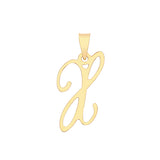 9ct Yellow Gold Script Initial Pendant - E Bixby Jewellers