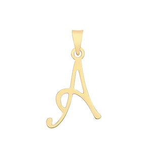 9ct Yellow Gold Script Initial Pendant - E Bixby Jewellers