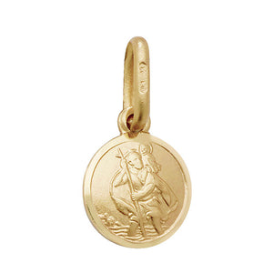 9ct Yellow Gold Round St. Christopher Pendant - E Bixby Jewellers