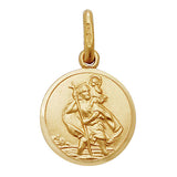 9ct Yellow Gold Round St. Christopher Pendant - E Bixby Jewellers