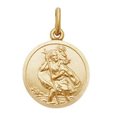 9ct Yellow Gold Round St. Christopher Pendant - E Bixby Jewellers