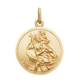 9ct Yellow Gold Round St. Christopher Pendant - E Bixby Jewellers