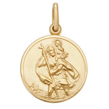 9ct Yellow Gold Round St. Christopher Pendant - E Bixby Jewellers