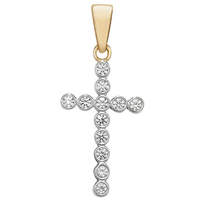 9ct Yellow Gold Cz Cross - E Bixby Jewellers