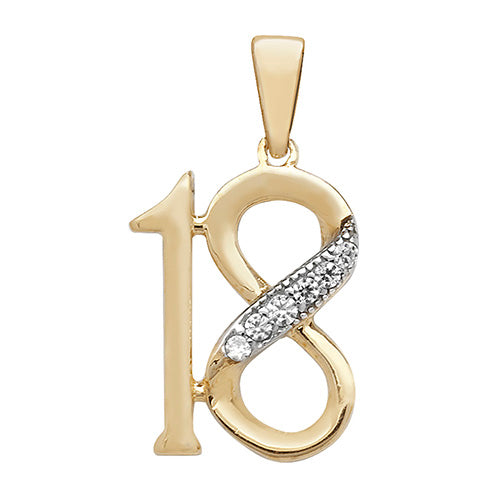 9ct Yellow Gold Stone Set 18 Charm/Pendant - E Bixby Jewellers