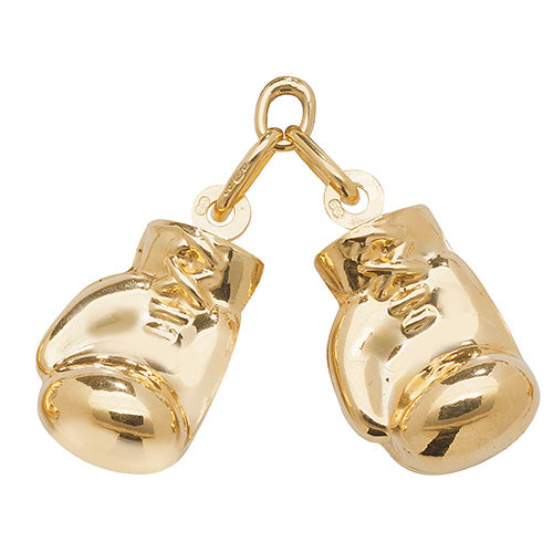 9ct Yellow Gold Double Boxing Glove Pendant - E Bixby Jewellers