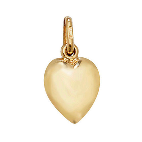 9ct Yellow Gold Plain Heart Charm/Pendant - E Bixby Jewellers