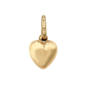 9ct Yellow Gold Plain Heart Charm/Pendant - E Bixby Jewellers