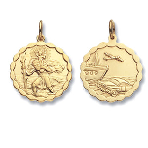 9ct Yellow Gold St Christopher Pendant - E Bixby Jewellers