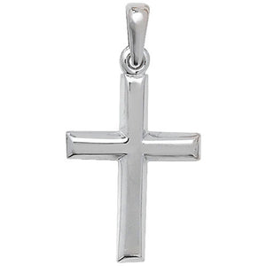 9ct White Gold Plain Cross - E Bixby Jewellers