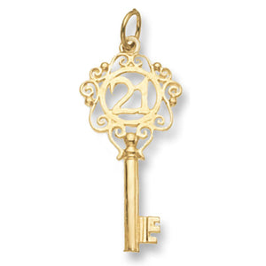 9ct Yellow Gold 21 Key Pendant - E Bixby Jewellers