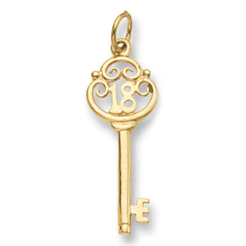 9ct Yellow Gold 18 key Charm/Pendant - E Bixby Jewellers