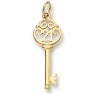 9ct Yellow Gold 21 Key Pendant - E Bixby Jewellers