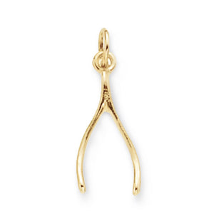 9ct Yellow Gold Wishbone Charm/Pendant - E Bixby Jewellers