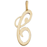 9ct Yellow Gold Polished Script Initial Pendant - E Bixby Jewellers