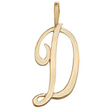 9ct Yellow Gold Polished Script Initial Pendant - E Bixby Jewellers